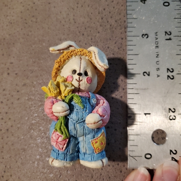 3for$20 Farmer stuffed white bunny rabbit figurines - Picture 2 of 4